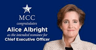 Alice Albright elected as the new CEO of MCC.