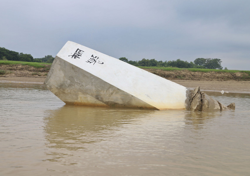 Nine boundary pillars have been washed away by the river in Kailali