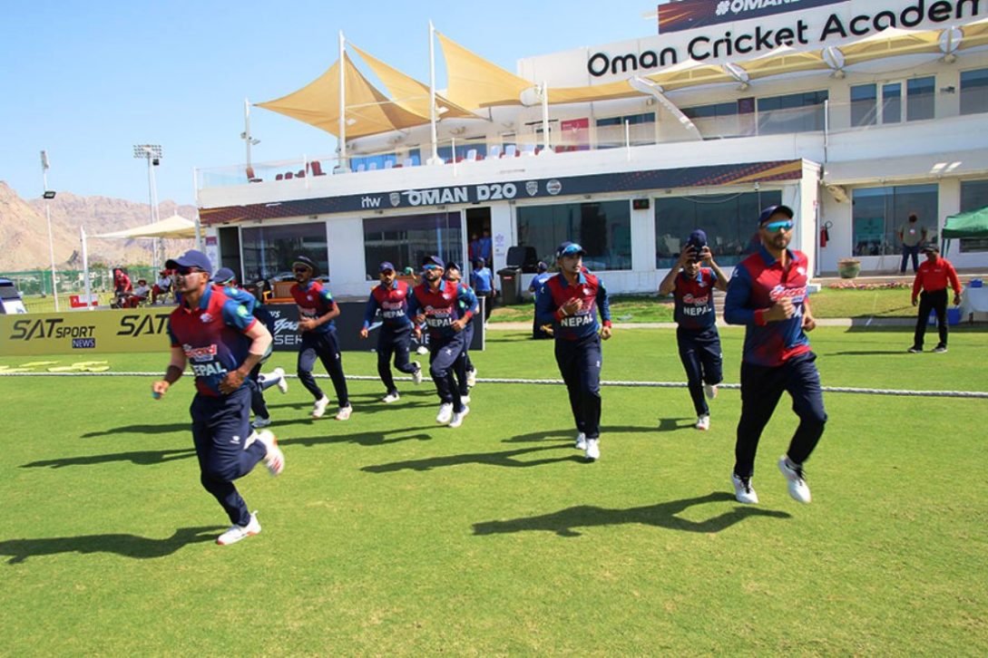 Nepal competing with UAE with the target of 193 runs
