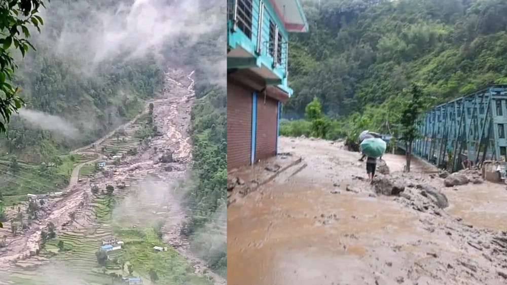 Floods and landslides in different places of Dolakha displaced around 70 families