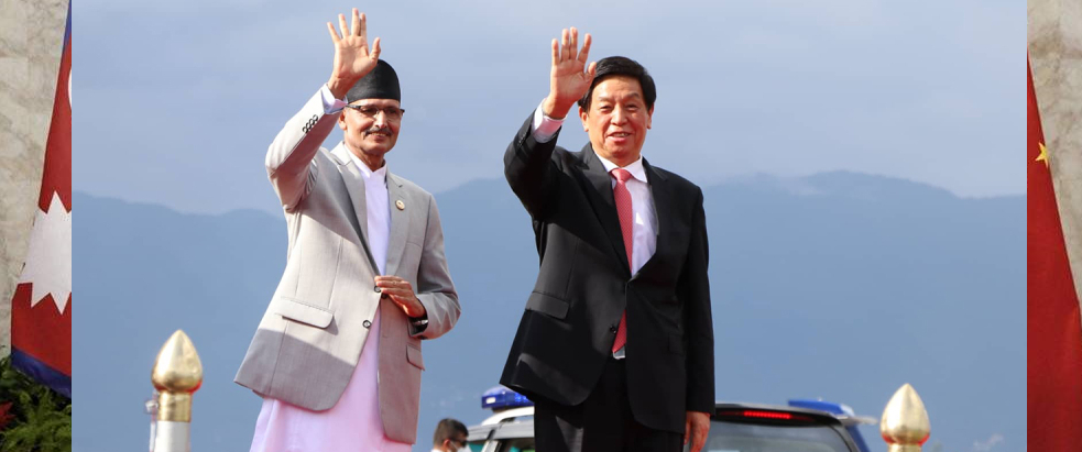 President of Chinese National People’s Congress Li arrived in Nepal