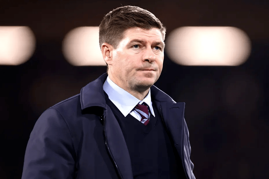 Aston Villa’s head coach Steven Gerrard out of the club