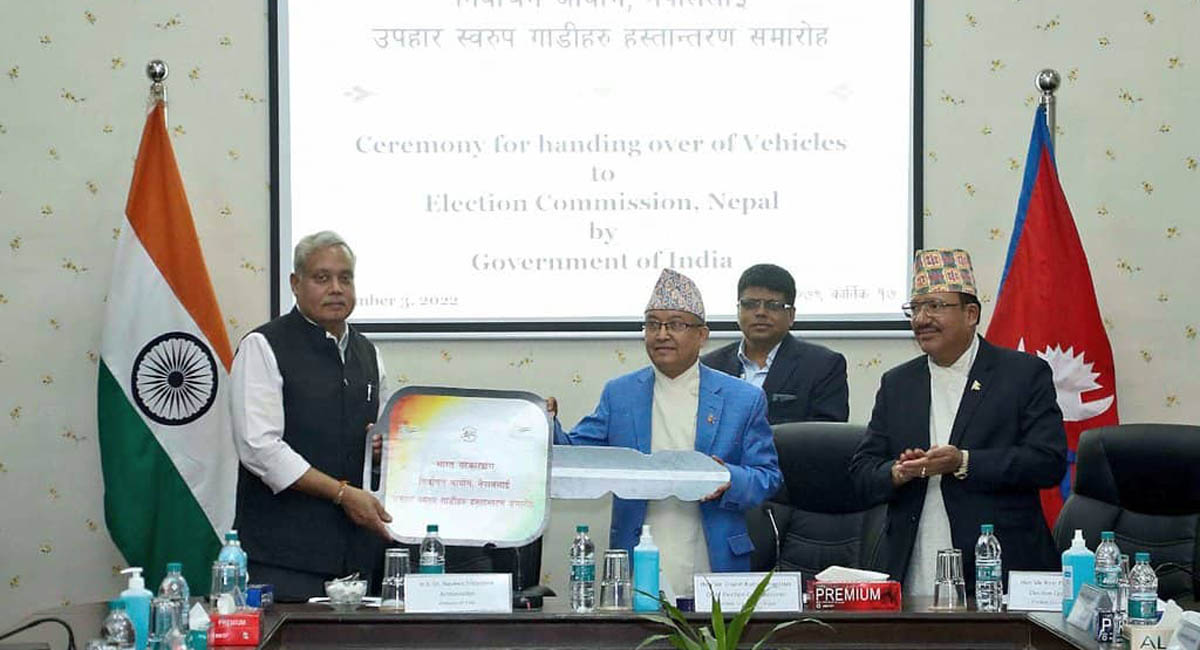 India provided 80 vehicles to the Election Commission