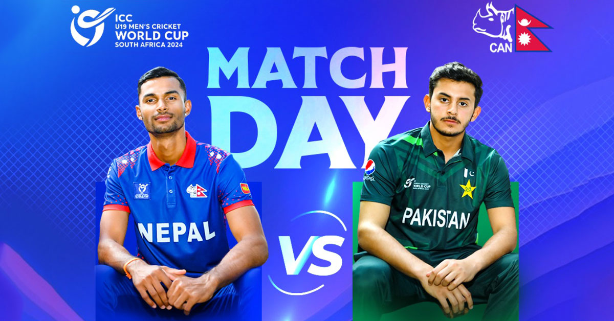 Nepal and Pakistan playing in ICC U-19 World Cup