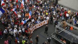 protest in france against nato and eu